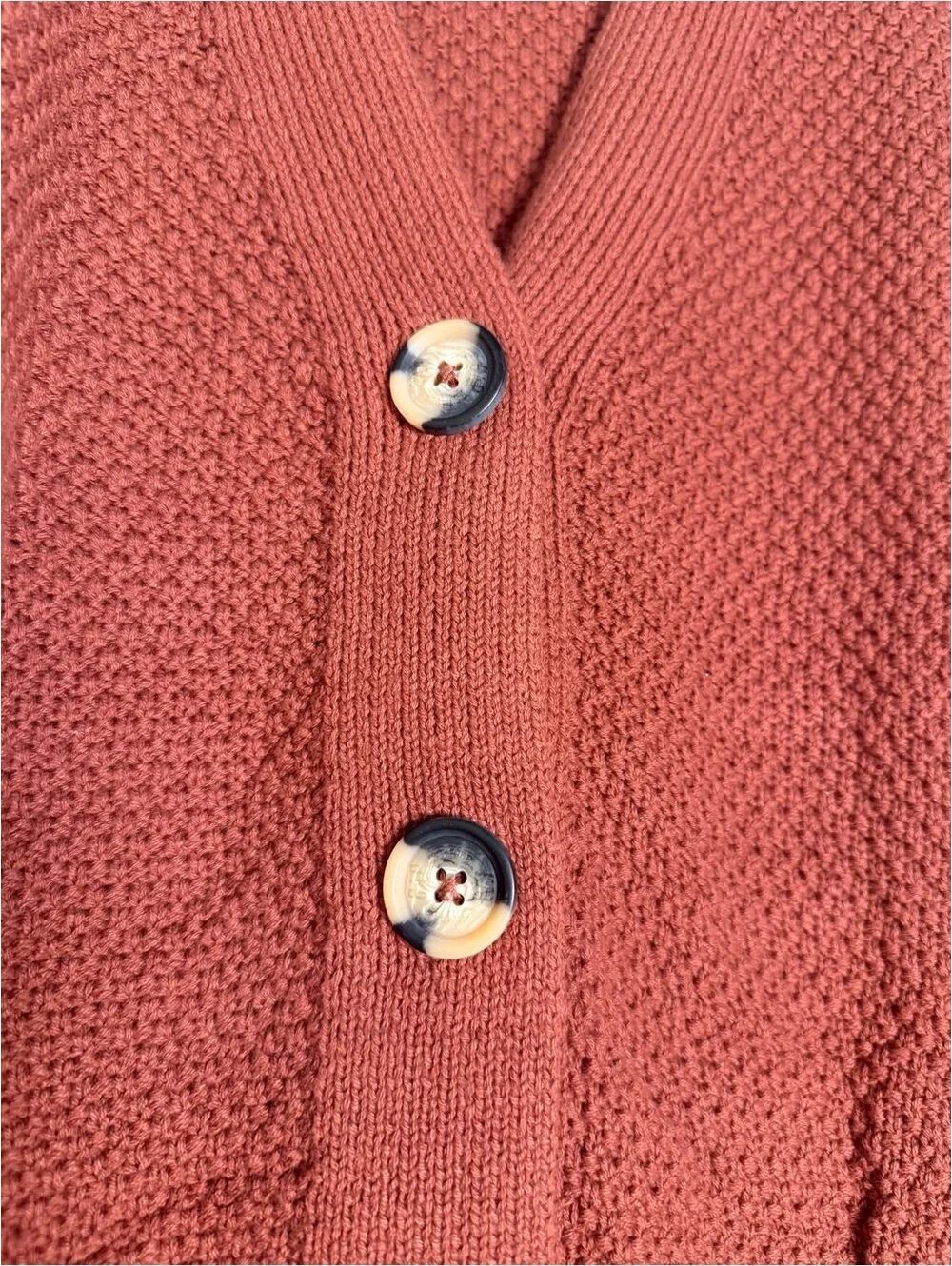 GAP Women's Chunky Knit Cardigan Sweater S Rust - Picture 7 of 7